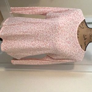 Womens 3/4 sleeve small blouse or sleep shirt. Multicolor 2 shades of pink. Used